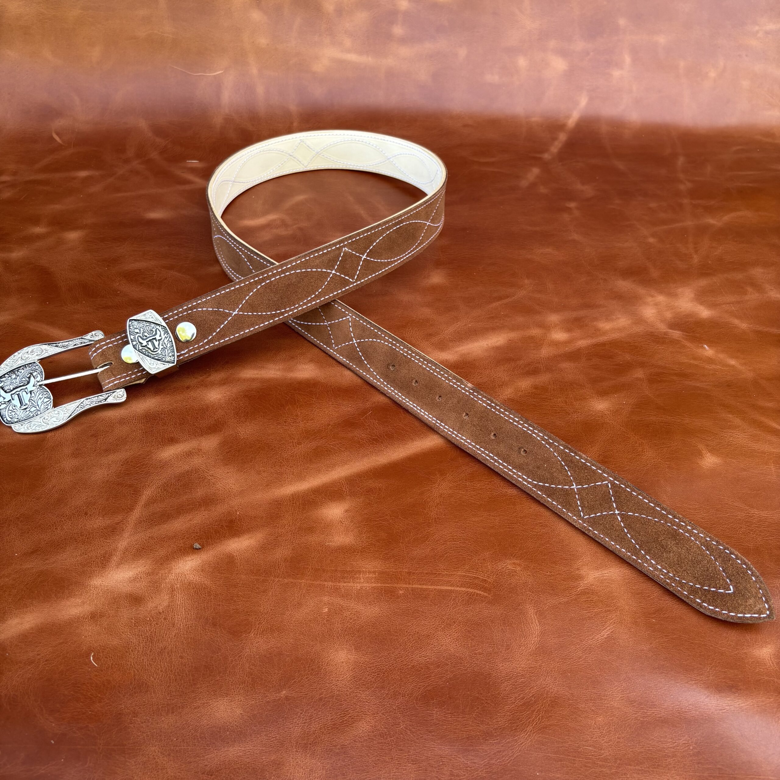 Cinto couro virado Caramelo - Imagem 3