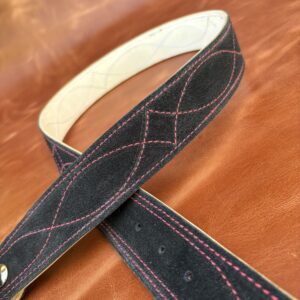 Cinto couro virado Black costura Vermelhor